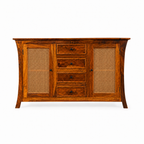 Udaipur Sideboard Solid wood sideboard with Rattan Fitted doors (honey finish)