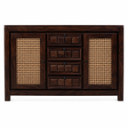 TILE RATTAN SIDEBAORD SOLID WOOD SIDEBAORD WITH RATTAN (PROVINCIAL TEAK)