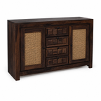 TILE RATTAN SIDEBAORD SOLID WOOD SIDEBAORD WITH RATTAN (PROVINCIAL TEAK)