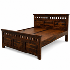 kuber bed sheesham wood bed without storage kuber cut desin (provincial teak)