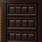 Udaipur Sideboard Solid wood sideboard with Rattan Fitted doors (Provincial teak finish)