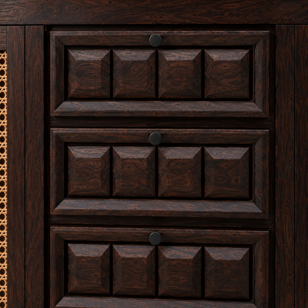 Udaipur Sideboard Solid wood sideboard with Rattan Fitted doors (Provincial teak finish)