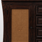 Udaipur Sideboard Solid wood sideboard with Rattan Fitted doors (Provincial teak finish)