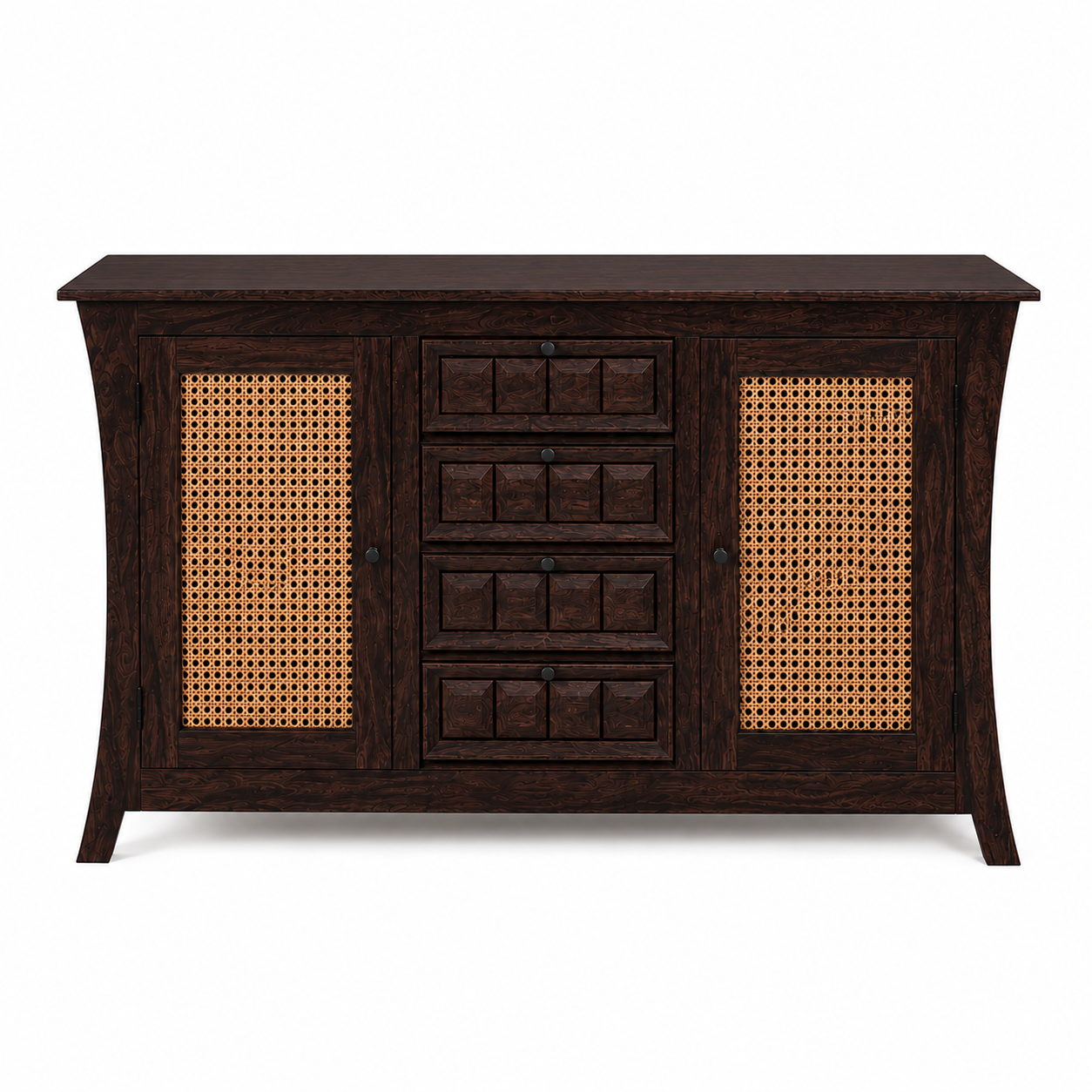 Udaipur Sideboard Solid wood sideboard with Rattan Fitted doors (Provincial teak finish)