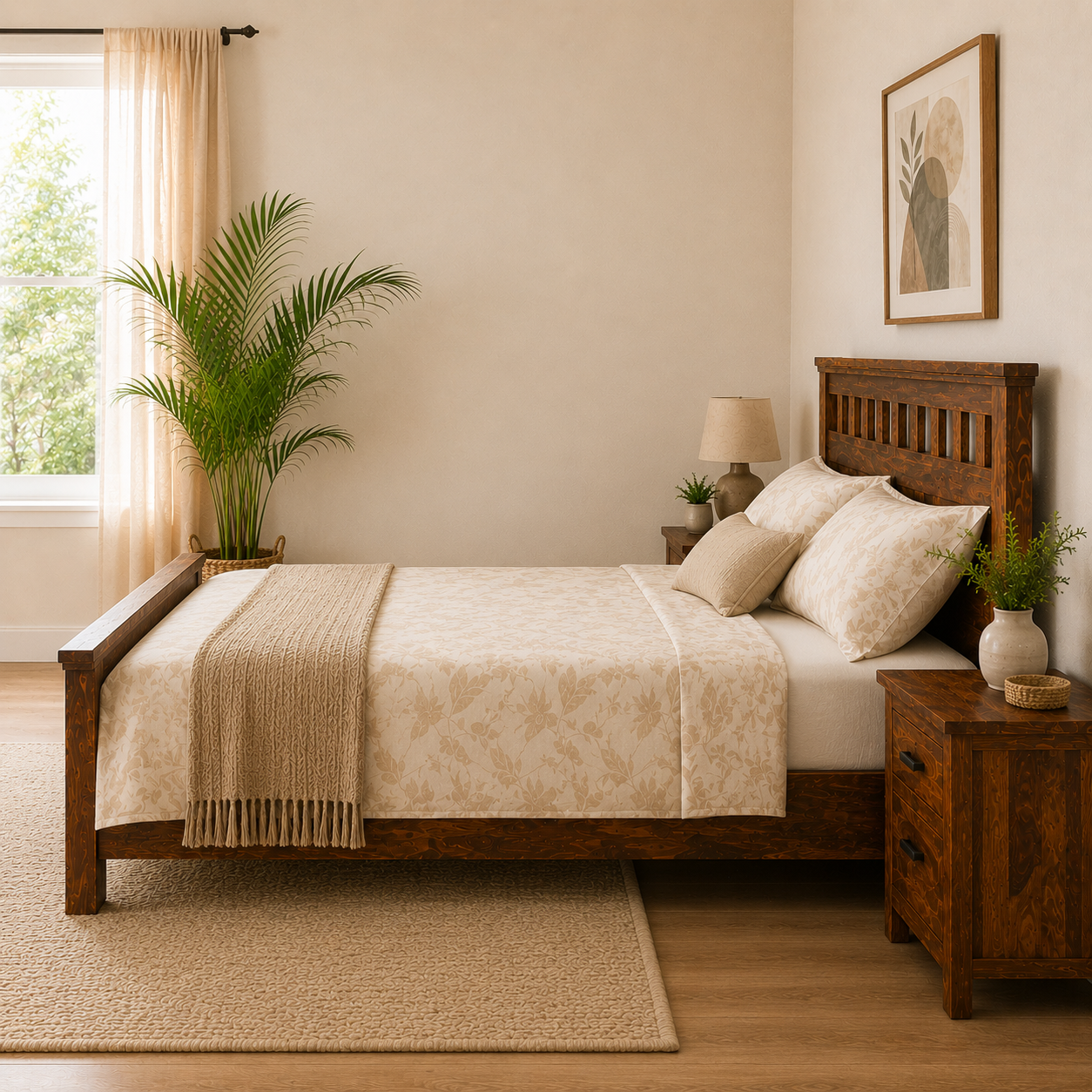 kuber bed sheesham wood bed without storage kuber cut desin (honey finish)
