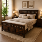 kuber bed sheesham wood bed without storage kuber cut desin (provincial teak)
