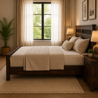 kuber bed sheesham wood bed without storage kuber cut desin (provincial teak)