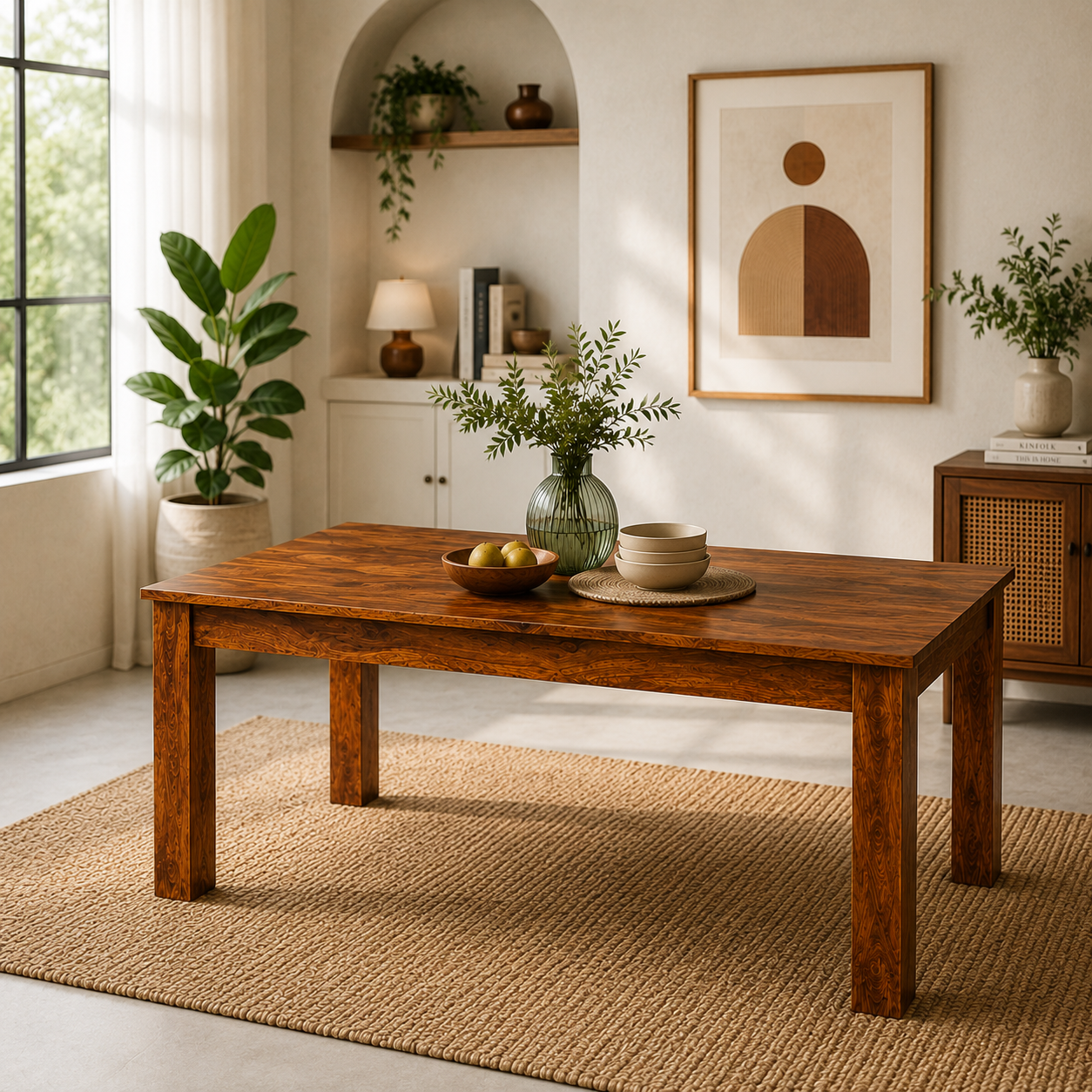 Dining classic Solid wood plain dining table without chairs