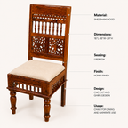 Ghirli Chair Sheesham wood chair with CNC cut desing (pack of 2 chairs)