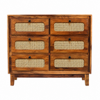 Rattan Chester sheesham wood storage chester with 6 drawers