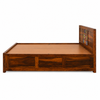 Siramika box bed solid wood king size bed with box storage and siramika tile design