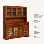Siramika Kitchen cabine sheesham wood crockery unit with storage option