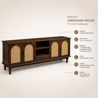 Rattan TV Unit sheesham wood tv unit with rattan (provincial teak)