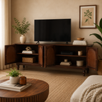 Rattan TV Unit sheesham wood tv unit with rattan (provincial teak)