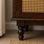 Rattan TV Unit sheesham wood tv unit with rattan (provincial teak)