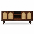 Rattan TV Unit sheesham wood tv unit with rattan (provincial teak)