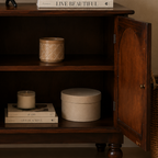 Rattan TV Unit sheesham wood tv unit with rattan (provincial teak)