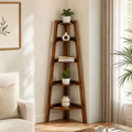 Solid Wood Ladder Shelf – Corner Display Storage Unit
