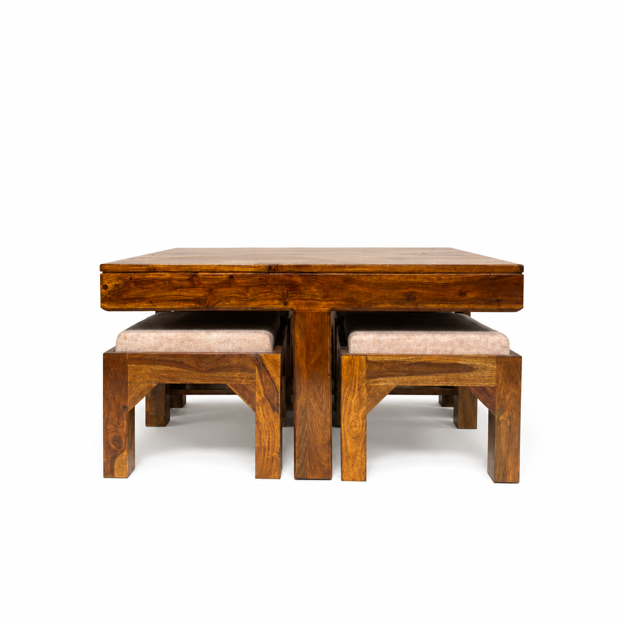 Coffee table 1+4 soldi wood coffee table with 4 stools