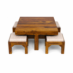 Coffee table 1+4 soldi wood coffee table with 4 stools