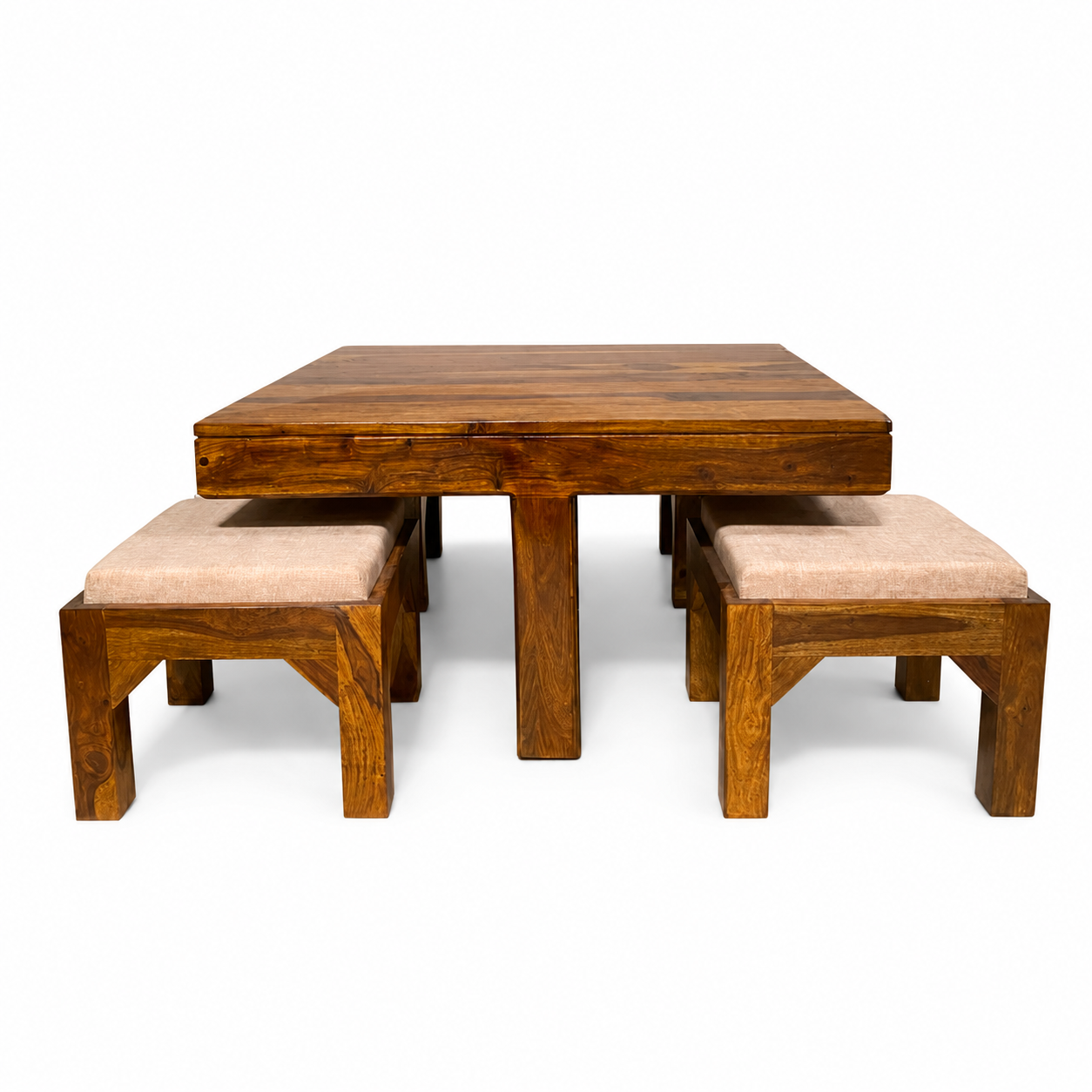Coffee table 1+4 soldi wood coffee table with 4 stools