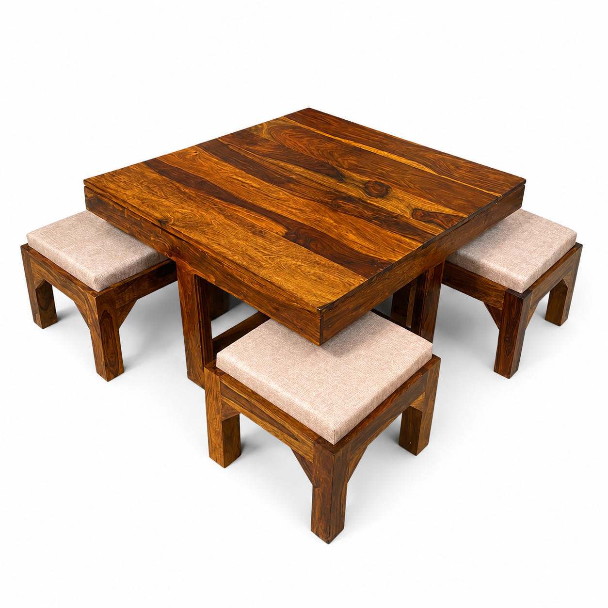 Coffee table 1+4 soldi wood coffee table with 4 stools