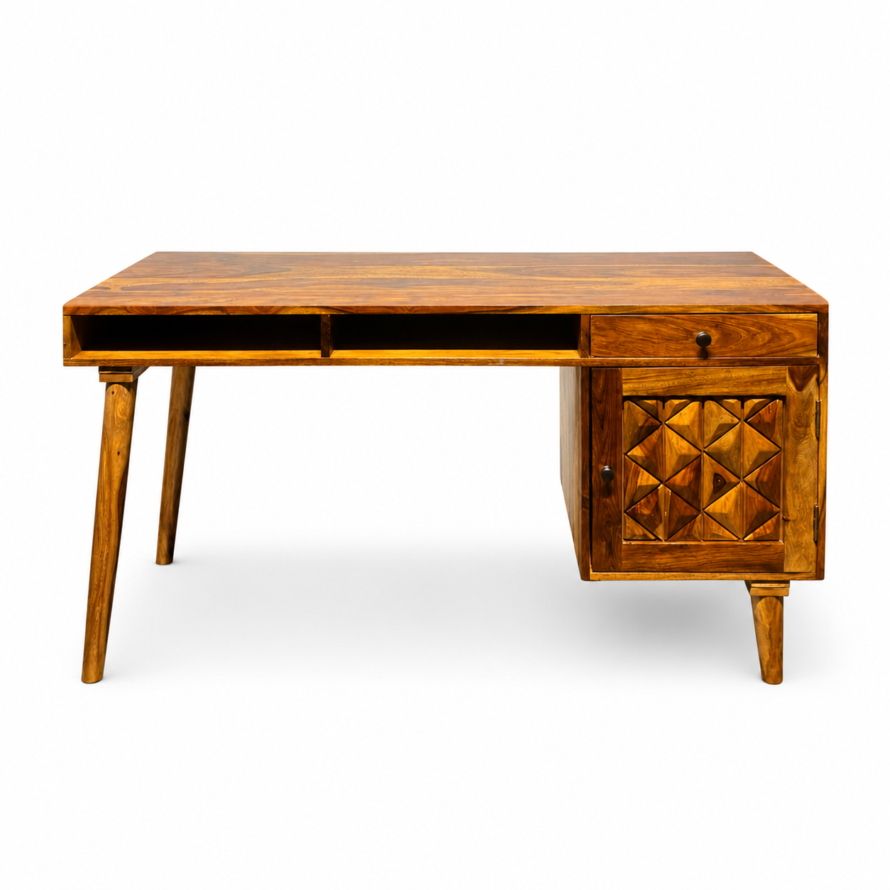 Piramid office table soldi wood study table piramid cut design