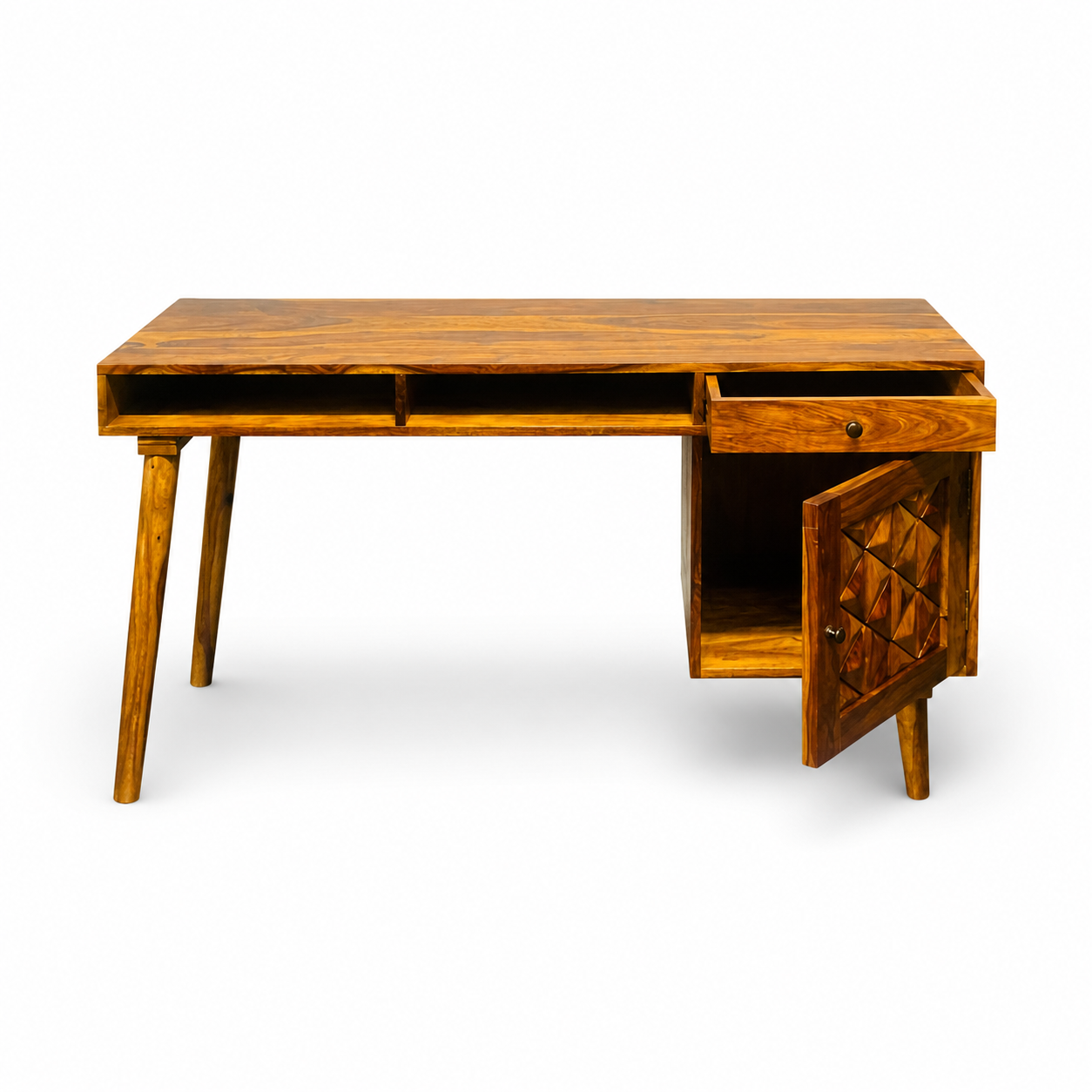 Piramid office table soldi wood study table piramid cut design