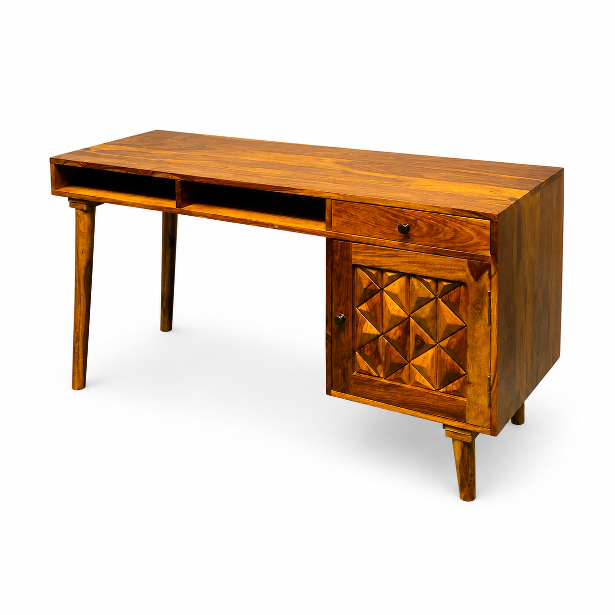 Piramid office table soldi wood study table piramid cut design
