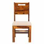 Back Cut Chair Sheesham wood chair with cushion (set of 2 chairs)