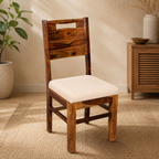 Back Cut Chair Sheesham wood chair with cushion (set of 2 chairs)