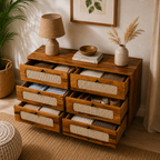 Rattan Chester soldi sheesham wood chester with 6 drawers and rattan