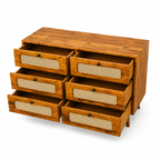 Rattan Chester soldi sheesham wood chester with 6 drawers and rattan