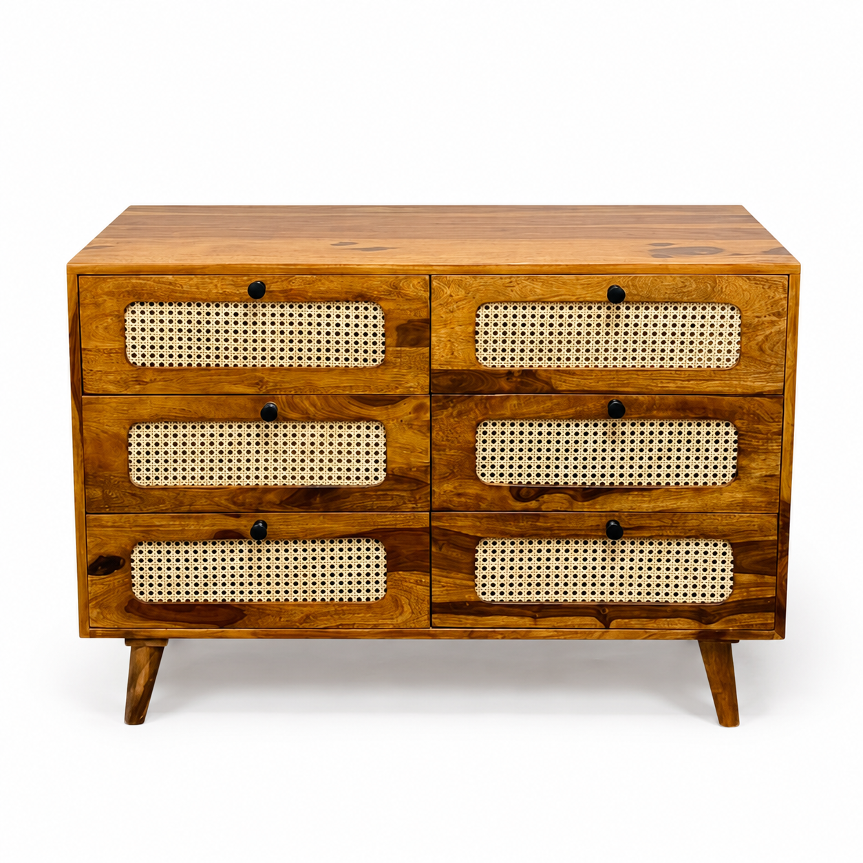Rattan Chester soldi sheesham wood chester with 6 drawers and rattan