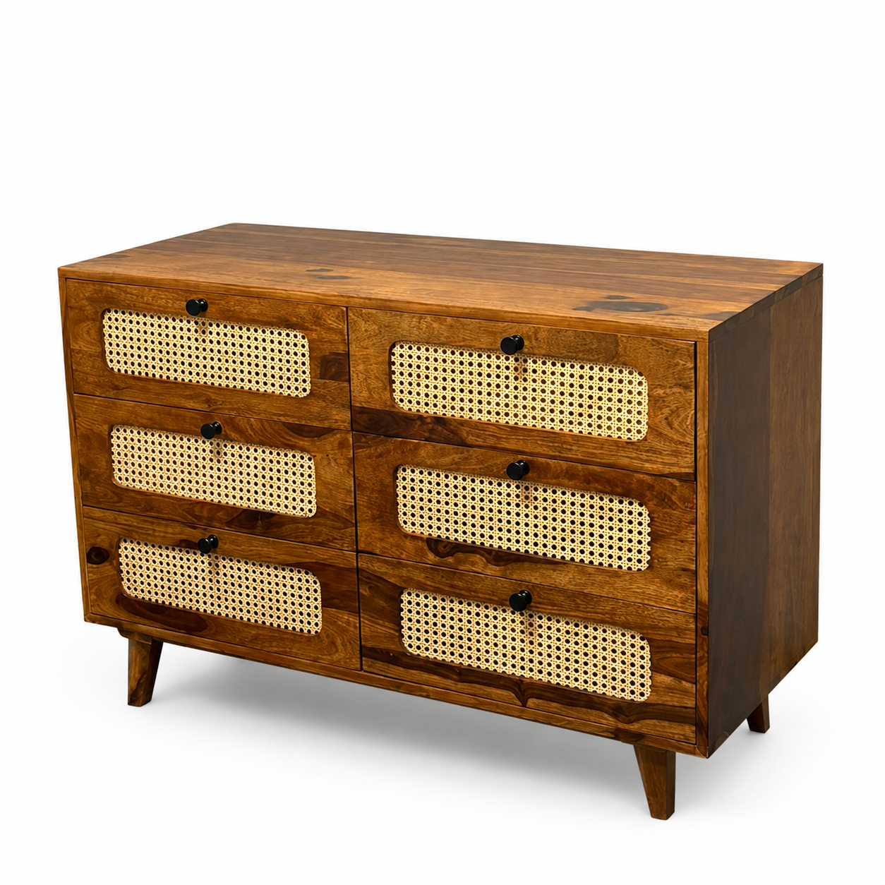 Rattan Chester soldi sheesham wood chester with 6 drawers and rattan