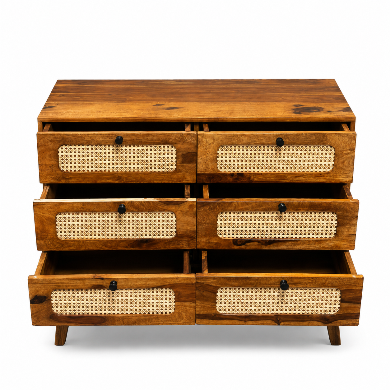 Rattan Chester soldi sheesham wood chester with 6 drawers and rattan