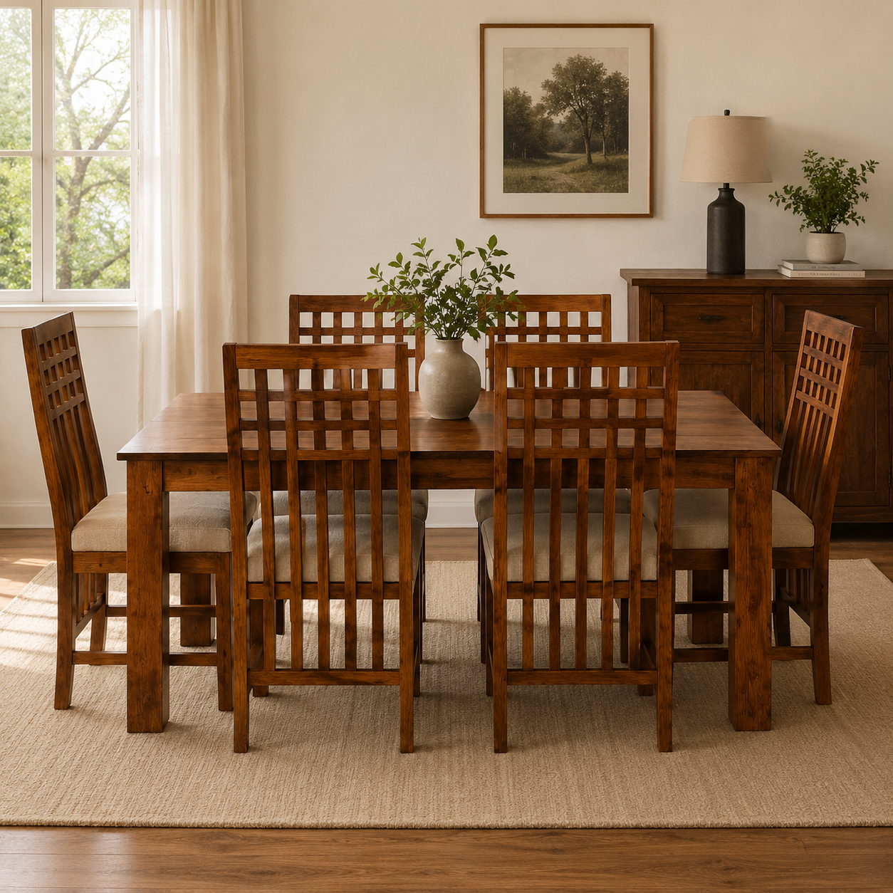 Classic 6 seater dining set solid wood 6 seater dining set
