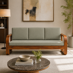Pan 3 Seater sofa solid wood 3 seater sofa with curved arms design