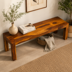Bench plain Solid sheesham wood minimal design bench