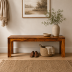 Bench plain Solid sheesham wood minimal design bench