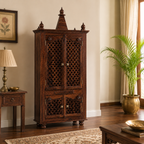 Temple deepak Solid wood temple with CNC cut design on doors (provincial teak)