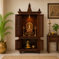 Temple deepak Solid wood temple with CNC cut design on doors (provincial teak)