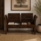 Couch Solid Sheesham Wood Storage Bench with Lift-Top Seats (provincial teak finish)