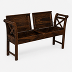 Couch Solid Sheesham Wood Storage Bench with Lift-Top Seats (provincial teak finish)