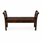Couch Solid Sheesham Wood Storage Bench with Lift-Top Seats (provincial teak finish)