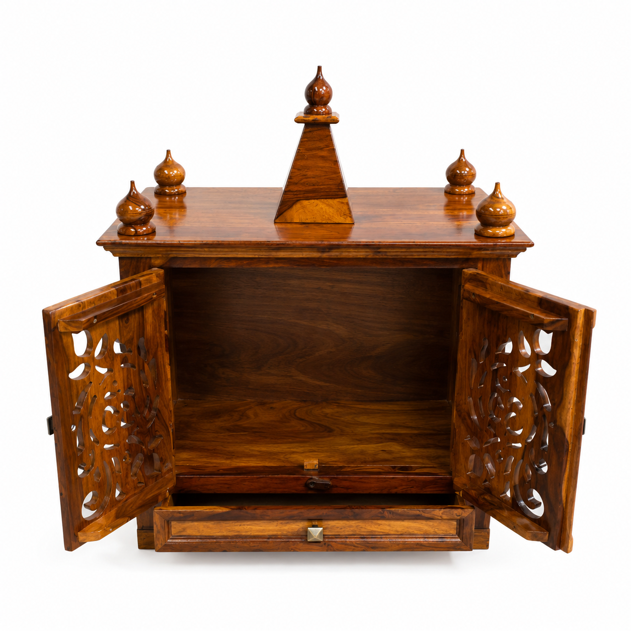 Temple Om Solid wood temple with CNC cut om design