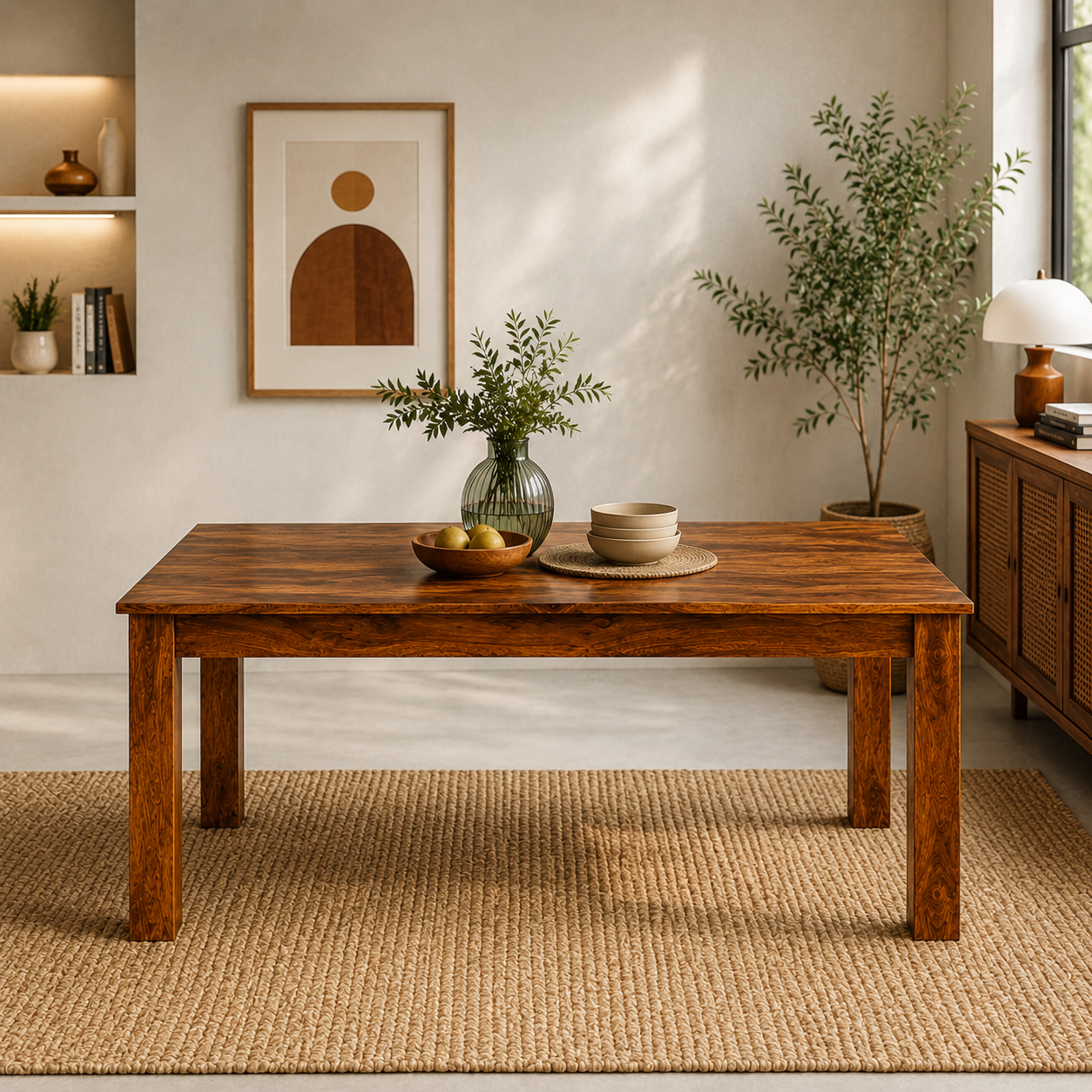 Dining classic Solid wood plain dining table without chairs