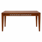 Wooden Flower 6 Seater dining table solid wood 6 seater dining set with cnc cut design
