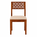 Wooden Flower 6 Seater dining table solid wood 6 seater dining set with cnc cut design