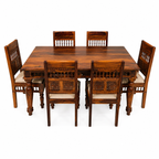 Ghirli 6 Seater Dining set solid wood 6 seater dining set with wooden CNC design